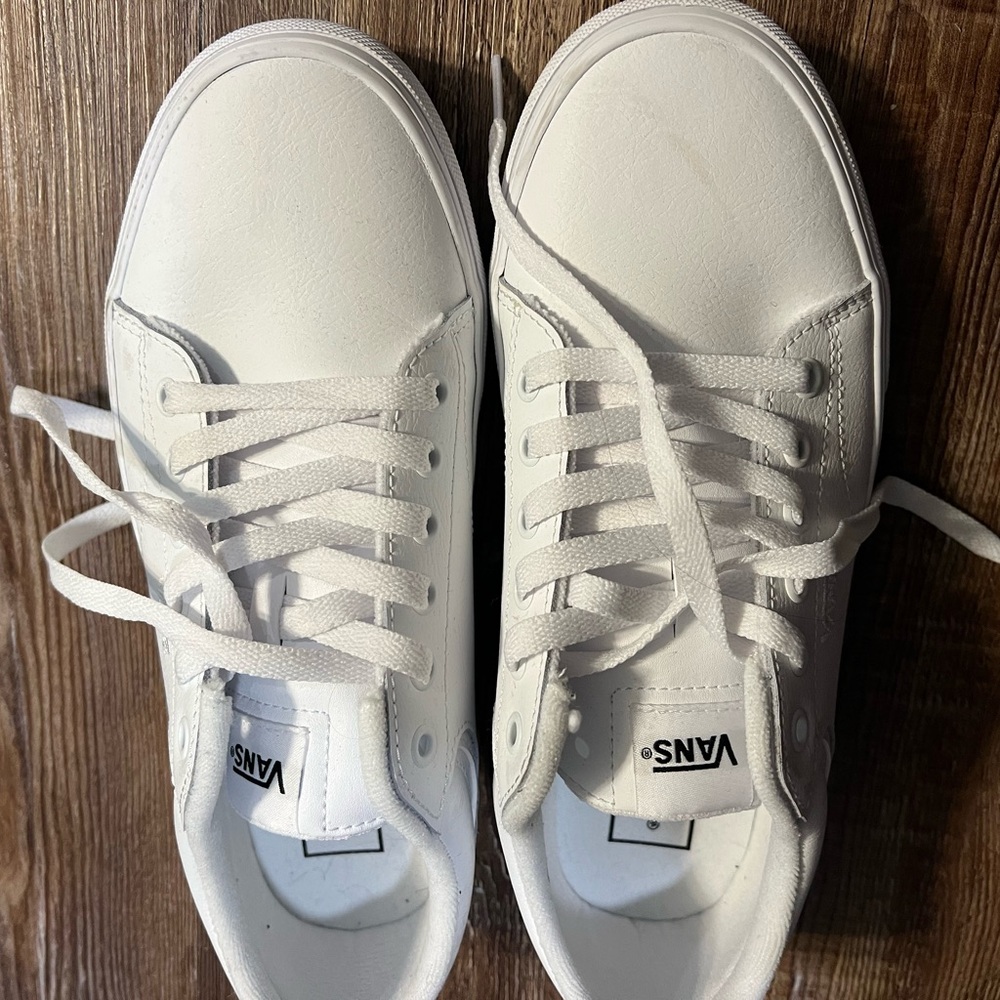 Vans All-White Lace-Up Sneakers